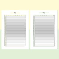Monthly Sleep Tracker Journal Template - Light Yellow and Light Green