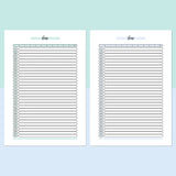 Monthly Sleep Tracker Journal Template - Teal and Light Blue