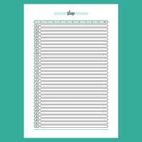 Monthly Sleep Tracker Journal Template - Version 1 Full Page View
