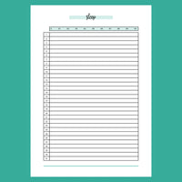 Monthly Sleep Tracker Journal Template - Version 2 Full Page View