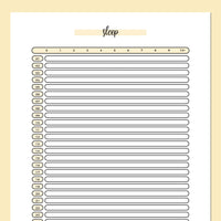 Monthly Sleep Tracker Journal Template - Yellow