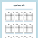 Monthly Social Media Post Journal Template - Blue
