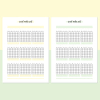 Monthly Social Media Post Journal Template - Light Yellow and Light Green