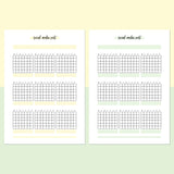 Monthly Social Media Post Journal Template - Light Yellow and Light Green