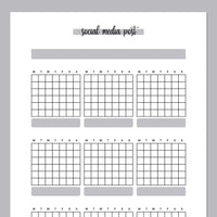 Monthly Social Media Post Journal Template - Grey