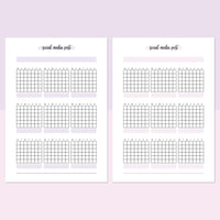 Monthly Social Media Post Journal Template - Lavendar and Bright Pink