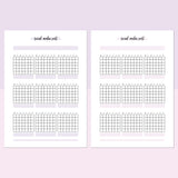 Monthly Social Media Post Journal Template - Lavendar and Bright Pink
