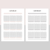 Monthly Social Media Post Journal Template - Light Brown and Light Grey