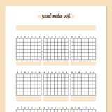 Monthly Social Media Post Journal Template - Orange