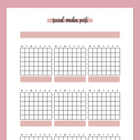 Monthly Social Media Post Journal Template - Red