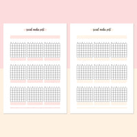 Monthly Social Media Post Journal Template - Salmon Red and Bright Orange