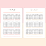 Monthly Social Media Post Journal Template - Salmon Red and Bright Orange