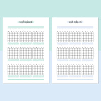 Monthly Social Media Post Journal Template - Teal and Light Blue