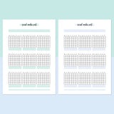 Monthly Social Media Post Journal Template - Teal and Light Blue