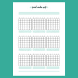 Monthly Social Media Post Journal Template - Version 1 Full Page View