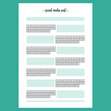 Monthly Social Media Post Journal Template - Version 2 Full Page View