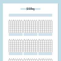 Monthly Stretching Journal Template - Blue
