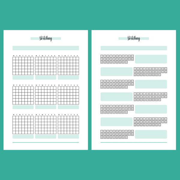 Monthly Stretching Journal Template - 2 Version Overview