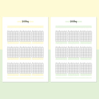 Monthly Stretching Journal Template - Light Yellow and Light Green