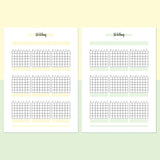 Monthly Stretching Journal Template - Light Yellow and Light Green