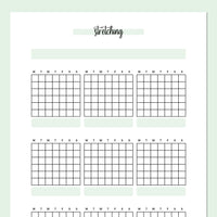 Monthly Stretching Journal Template - Green