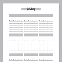 Monthly Stretching Journal Template - Grey