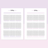 Monthly Stretching Journal Template - Lavendar and Bright Pink
