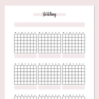 Monthly Stretching Journal Template - Pink