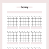 Monthly Stretching Journal Template - Pink