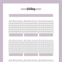 Monthly Stretching Journal Template - Purple