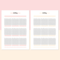 Monthly Stretching Journal Template - Salmon Red and Bright Orange
