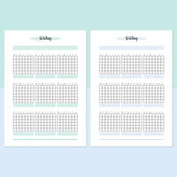 Monthly Stretching Journal Template - Teal and Light Blue