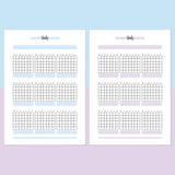 Monthly Study Journal Template - Aqua and Light Purple