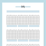 Monthly Study Journal Template - Blue