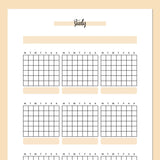 Monthly Study Journal Template - Orange