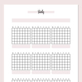 Monthly Study Journal Template - Pink