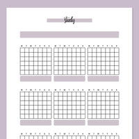 Monthly Study Journal Template - Purple