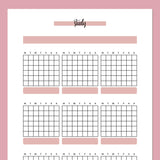 Monthly Study Journal Template - Red