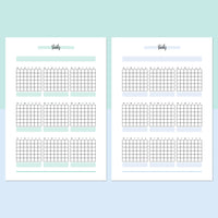 Monthly Study Journal Template - Teal and Light Blue