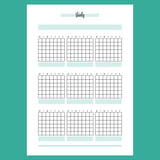 Monthly Study Journal Template - Version 1 Full Page View