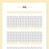 Monthly Study Journal Template - Yellow