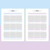 Monthly Vitamins Journal Template - Aqua and Light Purple