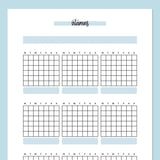 Monthly Vitamins Journal Template - Blue