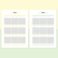 Monthly Vitamins Journal Template - Light Yellow and Light Green