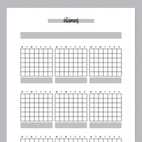 Monthly Vitamins Journal Template - Grey