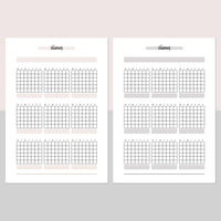 Monthly Vitamins Journal Template - Light Brown and Light Grey