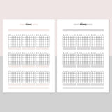Monthly Vitamins Journal Template - Light Brown and Light Grey