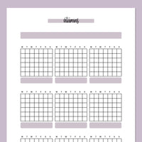 Monthly Vitamins Journal Template - Purple