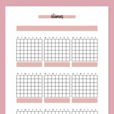 Monthly Vitamins Journal Template - Red