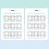 Monthly Vitamins Journal Template - Teal and Light Blue
